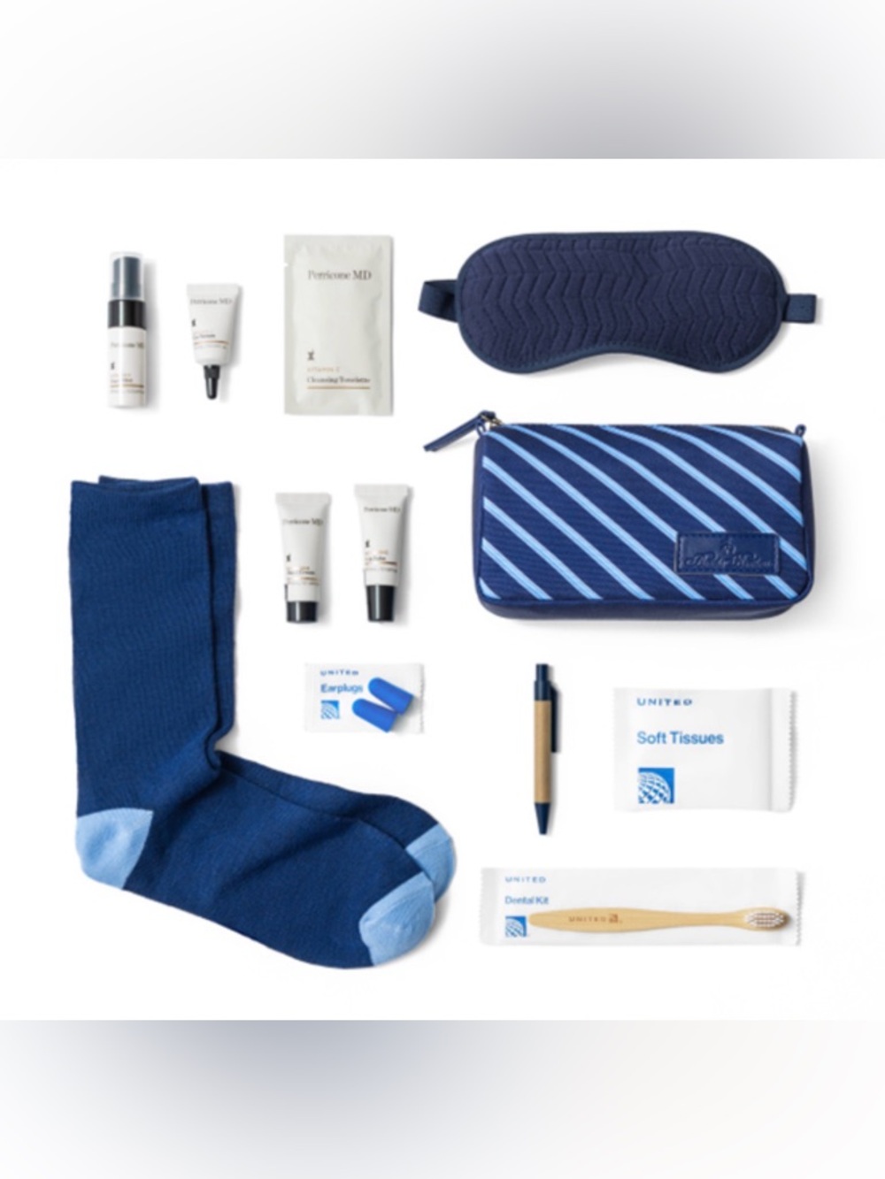 Brooks Brothers wash bag amenities kit by United Airlines Polaris class